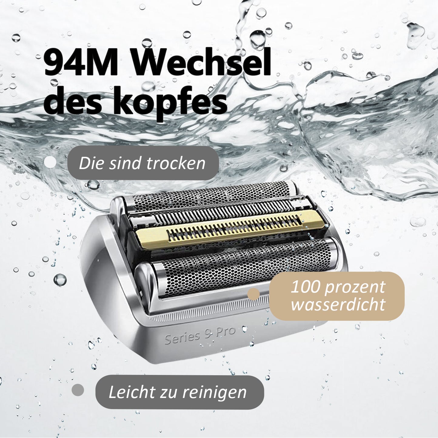 94M Replacement shaver heads Compatible with Series 9,Suitable for 9290cc, 9291cc, 9370cc, 9293s, 9385cc, 9390cc, 9330s, 9296cc.