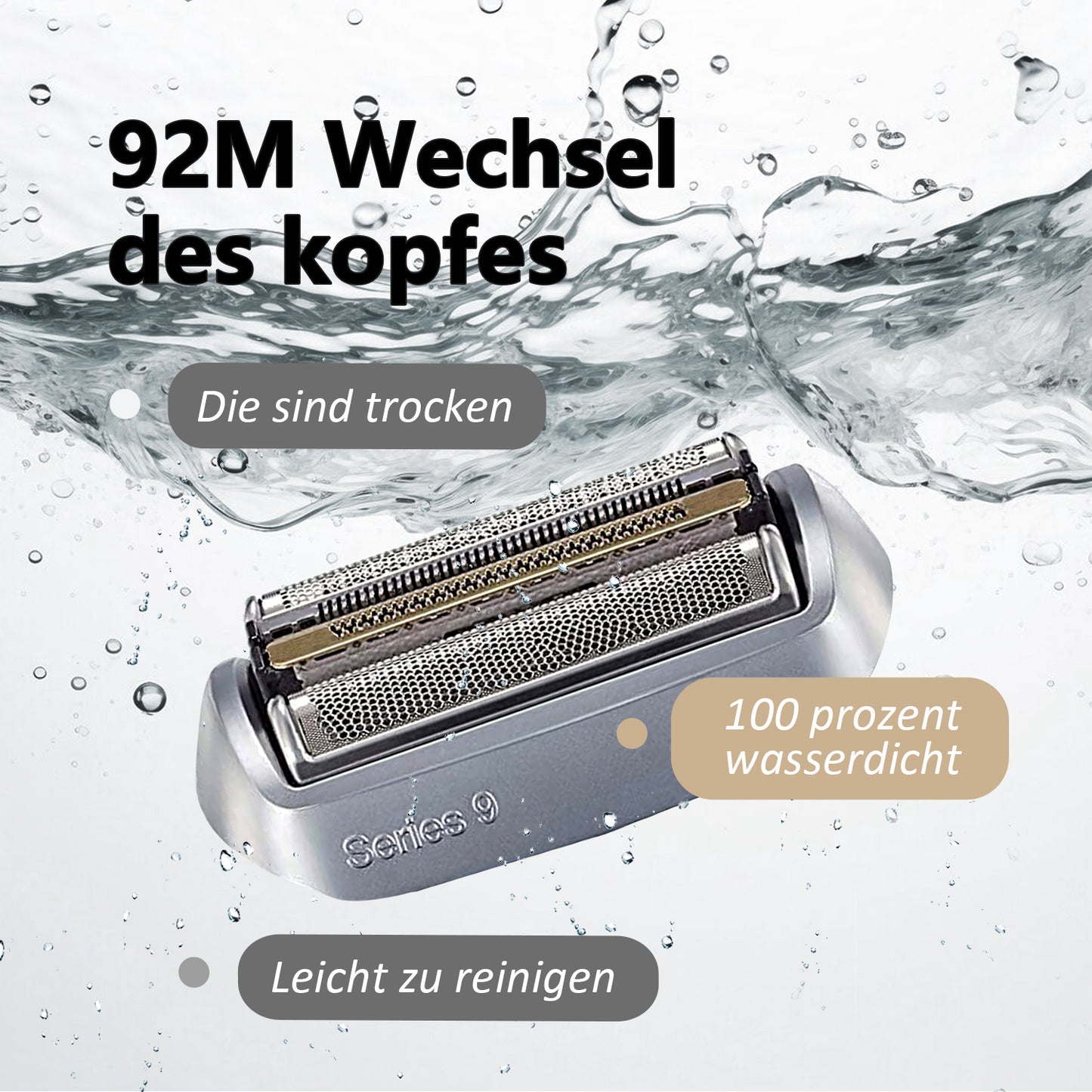 92M Electric Replacement Shaver Head Accessories for Series 9 Shaving Razor Head, Suitable for  S9 9290cc, 9291cc, 9370cc, 9376cc, 9293s, 9260s, 9295cc, 9385cc.