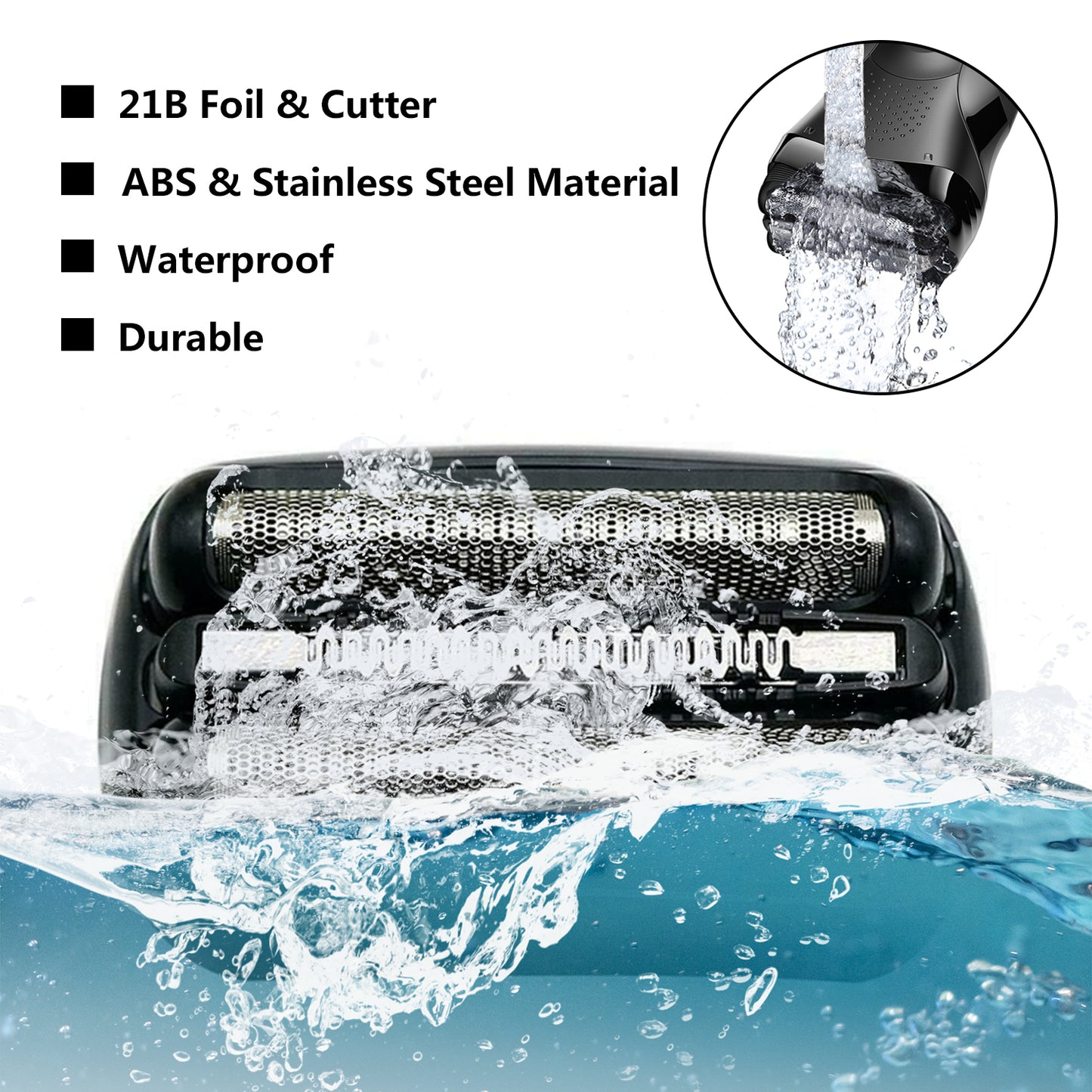 2Pack 21B Series 3Shaving Replacement Head, Foil & Cutter Razor Head Suitable for All  S3 Shaver Replacement Heads, Compatible with  3040s 300s, 310s, 320s, 3050cc 360s 370cc-4, 3090cc Etc.