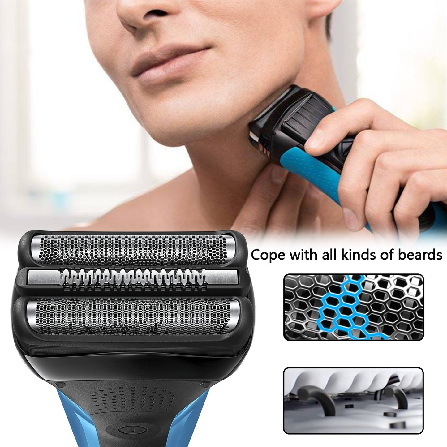 2Pack 21B Series 3Shaving Replacement Head, Foil & Cutter Razor Head Suitable for All  S3 Shaver Replacement Heads, Compatible with  3040s 300s, 310s, 320s, 3050cc 360s 370cc-4, 3090cc Etc.