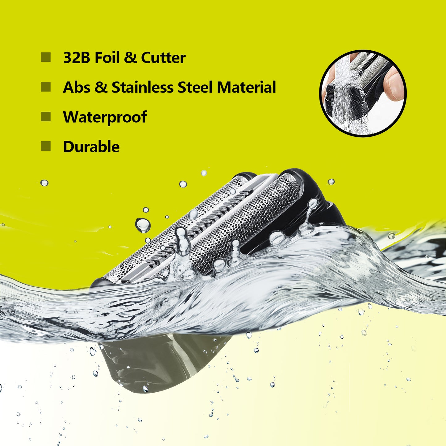 32B Series 3 Electric Shaver Replacement Head Accessories for S3 Foil & Cutter Razor Heads, Applicable for S3 3040s 3010s 310s 3000s 3050cc 3080s 390cc.