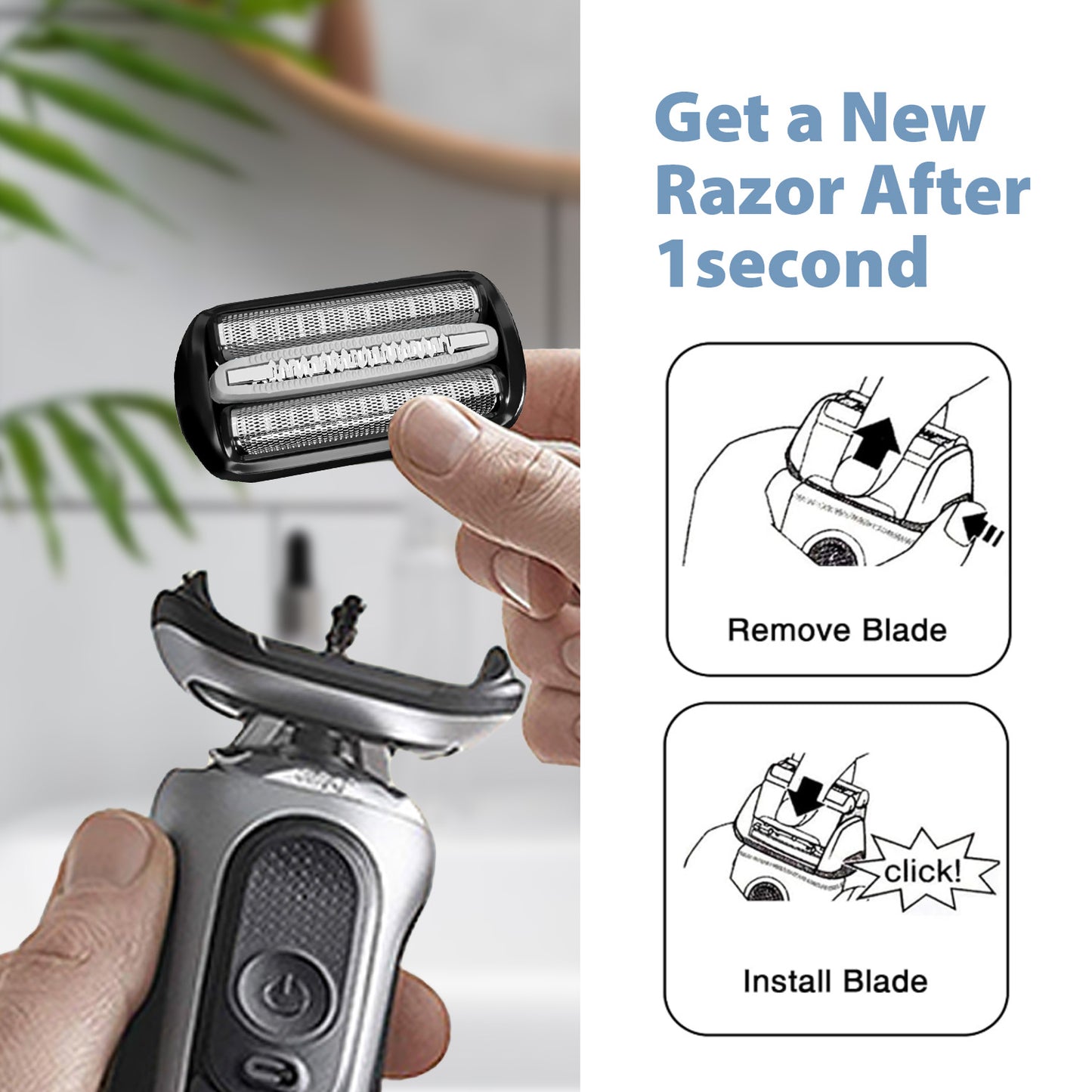 64B Replacement Shaver heads Compatible with Series 6 Replacement Head,suitable for 6120s, 6140cs, 6172cc, and 6175cc.