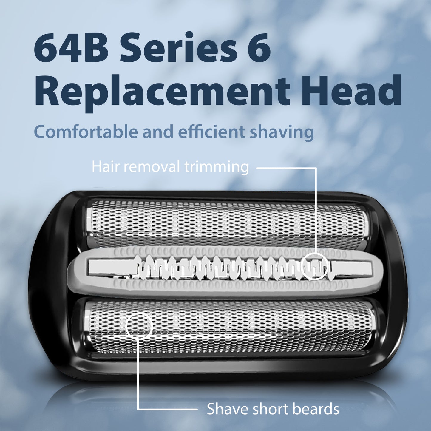 64B Replacement Shaver heads Compatible with Series 6 Replacement Head,suitable for 6120s, 6140cs, 6172cc, and 6175cc.