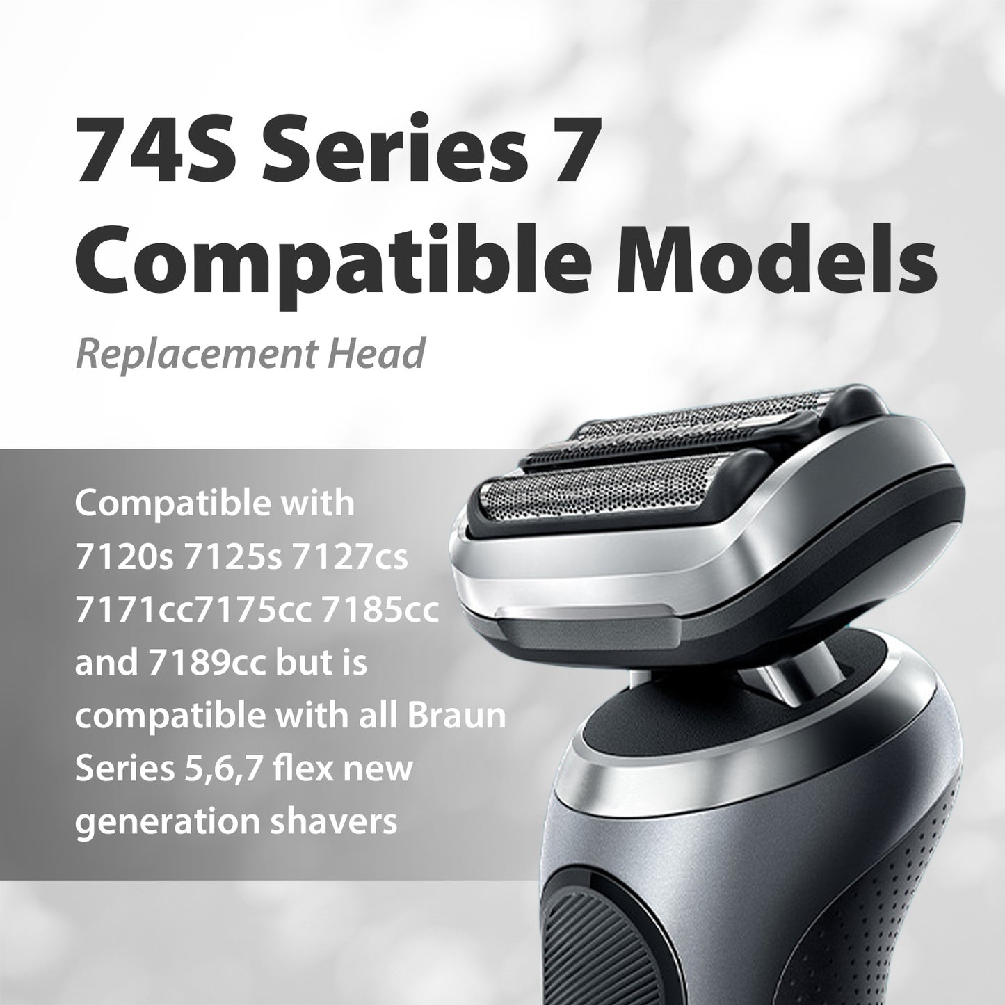 74S Replacement Shaver heads Compatible with Series 7 Replacement Head,suitable for 7120s, 7125s, 7127cs, 7171cc, 7175cc, 7185cc and 7189cc.