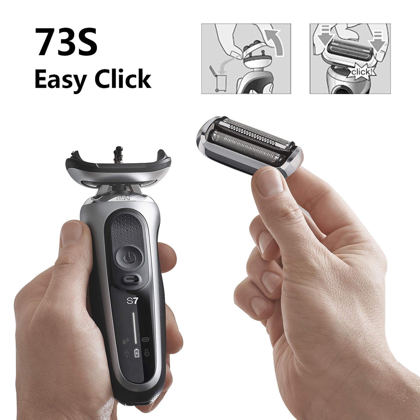 2P 73S Replacement Shaver heads Compatible with Series 7 Replacement Head,suitable for 7020, 7027, 7071, 7075, 7085.Both wet and dry,for men.