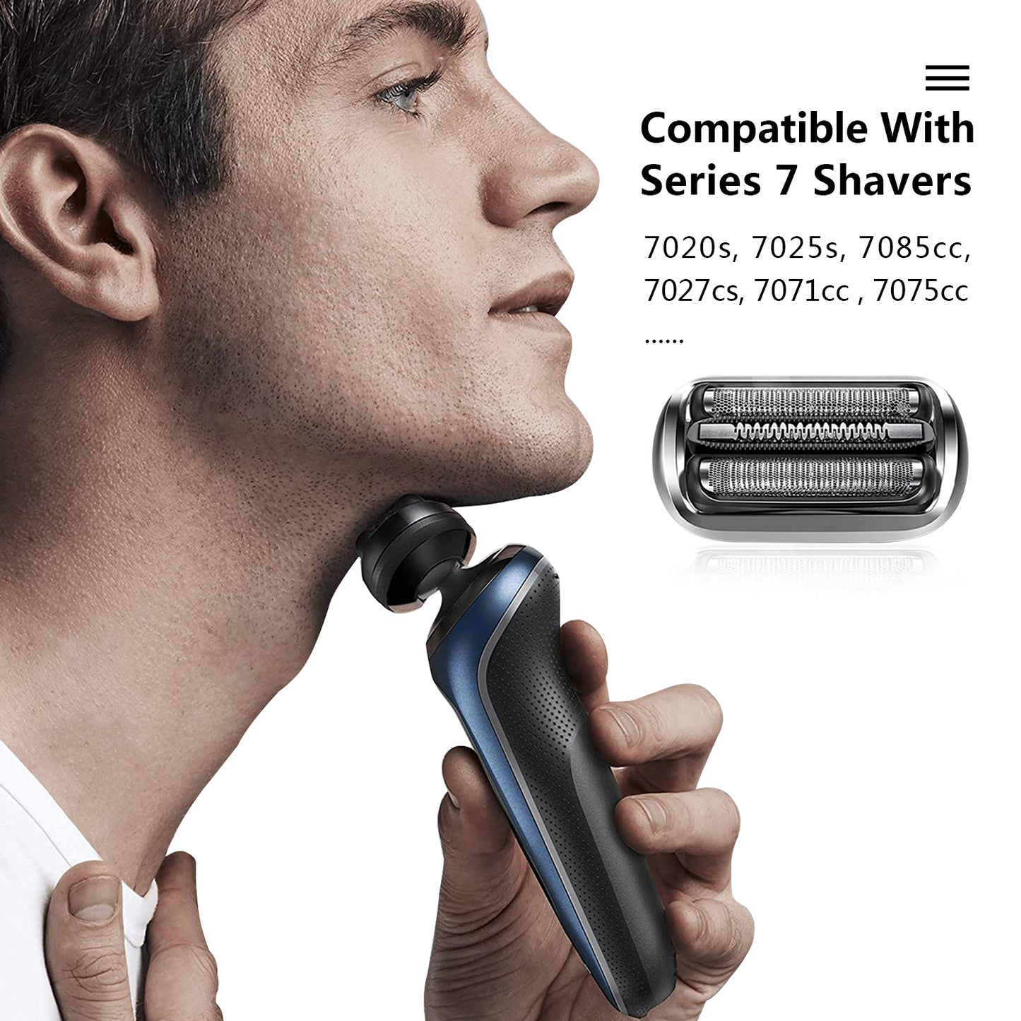 2P 73S Replacement Shaver heads Compatible with Series 7 Replacement Head,suitable for 7020, 7027, 7071, 7075, 7085.Both wet and dry,for men.